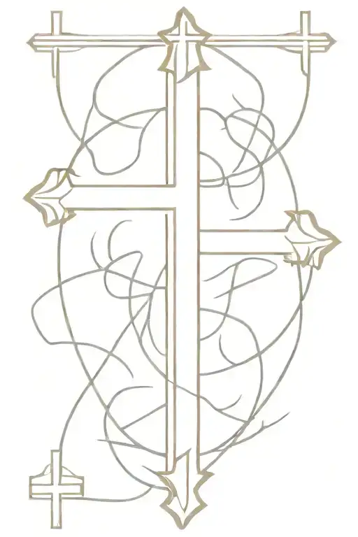 minimalist cross arms of the cross should be narrow down the vertical arm  the word Emmanuel written in script  tattoo design idea
