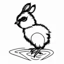 baby chicken and baby bunny tattoo design idea