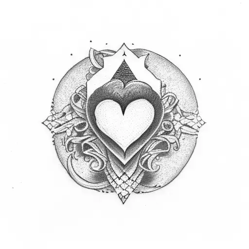 ace of hearts tattoo design idea