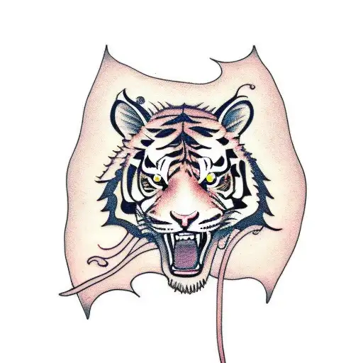 tiger and a lamb  tattoo design idea