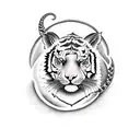 tiger and a lamb tattoo design idea