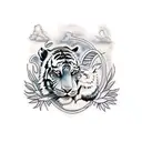 tiger and a lamb tattoo design idea