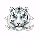 tiger and a lamb  tattoo design idea