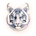 tiger and a lamb  tattoo design idea