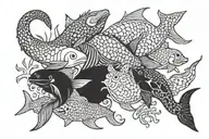 SEA CREATURES tattoo design idea
