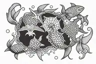 SEA CREATURES tattoo design idea