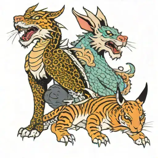 dragon ox tiger rabbit tattoo design idea
