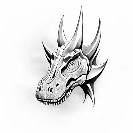dinosaur of origami tattoo design idea