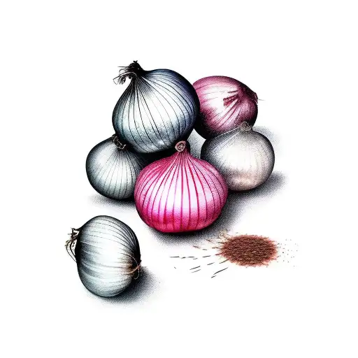 5 onions in a pile tattoo design idea