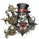steampunk gorgeous vampire men tattoo design idea