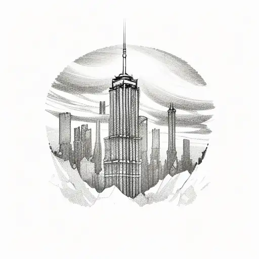 the old twin towers tattoo design idea