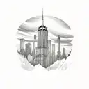 the old twin towers tattoo design idea