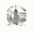 the old twin towers tattoo design idea