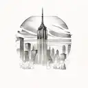 the old twin towers tattoo design idea