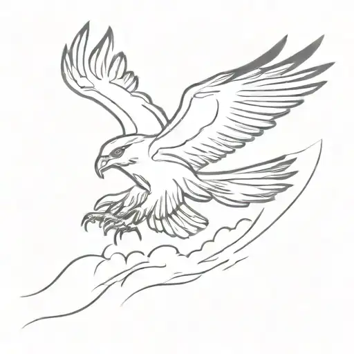 hawk soaring tattoo design idea