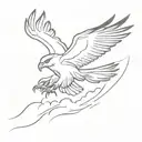 hawk soaring tattoo design idea