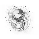 Sci-fi circles arm sleeve  tattoo design idea