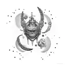 Sci-fi circles arm sleeve  tattoo design idea