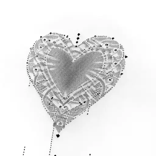 Binary code forming a heart shape tattoo design idea