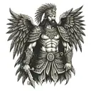 Slavic warrior with eagle wings tattoo design idea