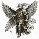 Slavic warrior with eagle wings tattoo design idea