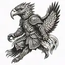 Slavic warrior with eagle wings tattoo design idea