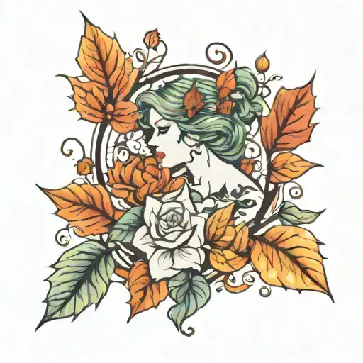 Ivy and Autumn  tattoo design idea