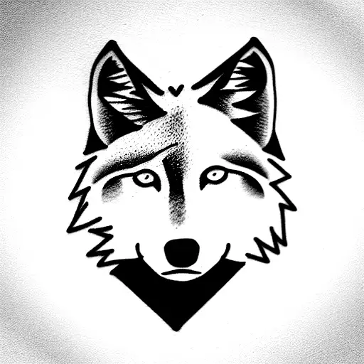 black wolf tattoo design idea