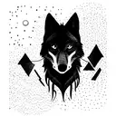 black wolf tattoo design idea