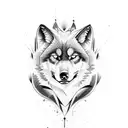 black wolf tattoo design idea