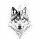 black wolf tattoo design idea