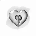 heart shaped key tattoo design idea
