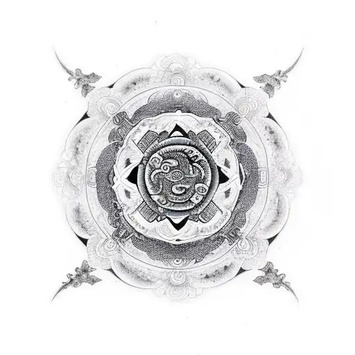 mandala yin Yang carpas tattoo design idea