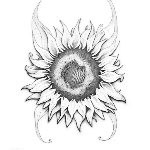 Sunflower tattoo design idea