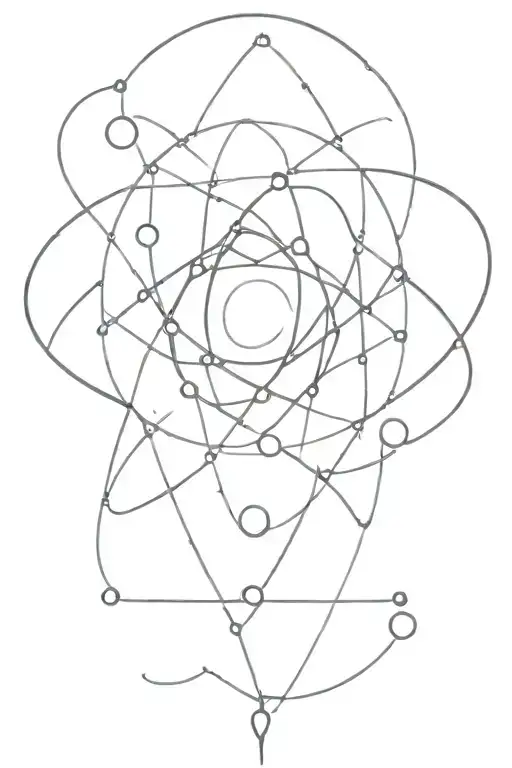 atom, compas, line tattoo tattoo design idea