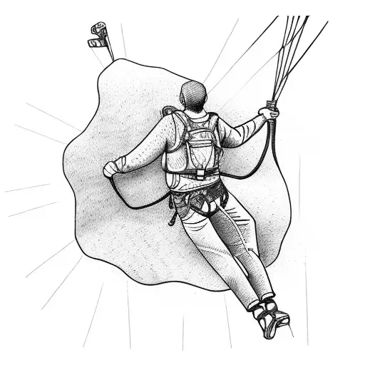 slackline paraglider rock climbing juggling tattoo design idea