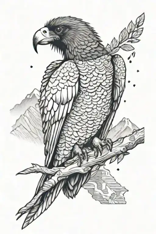 Andean condor, Machu Picchu background tattoo design idea