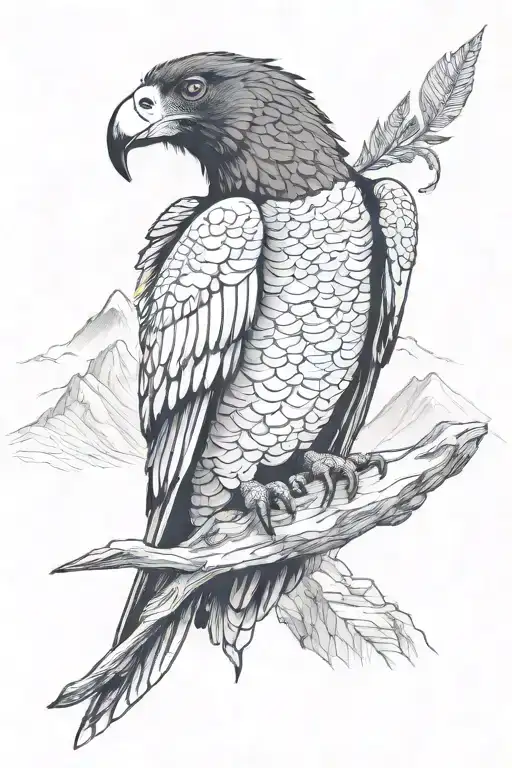 Andean condor, Machu Picchu background tattoo design idea