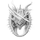 Dragon fighting with a minotaur tattoo design idea