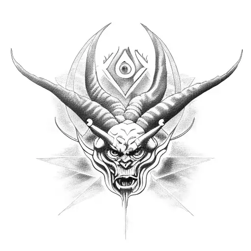 A philosophical representation of Satan as a symbol of rebellion and free thought tattoo design idea