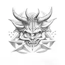 A philosophical representation of Satan as a symbol of rebellion and free thought tattoo design idea