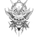 A philosophical representation of Satan as a symbol of rebellion and free thought tattoo design idea