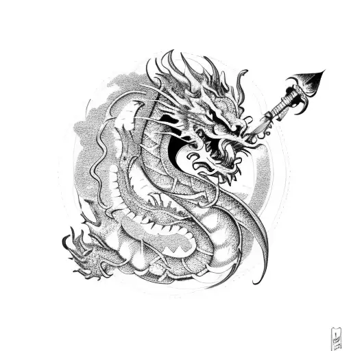 cosmic dragon tattoo design idea