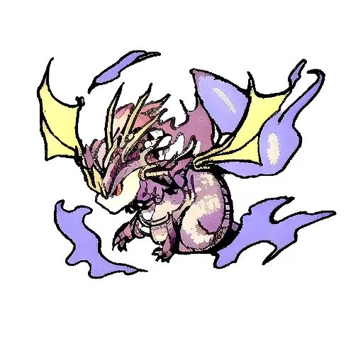 simple dragon with cosmic design tattoo design idea