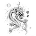 cosmic dragon tattoo design idea