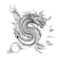 cosmic dragon tattoo design idea