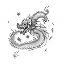 cosmic dragon tattoo design idea