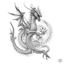 cosmic dragon tattoo design idea