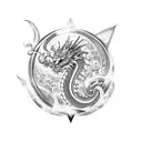 cosmic dragon tattoo design idea