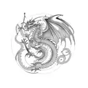 cosmic dragon tattoo design idea